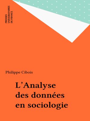 cover image of L'Analyse des données en sociologie